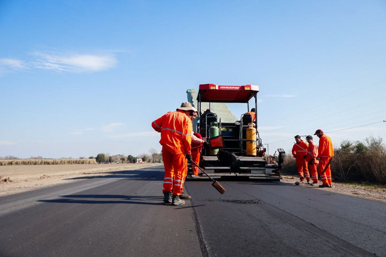 Repavimentación en la Ruta 329: el tramo de Monteagudo entra en su etapa final